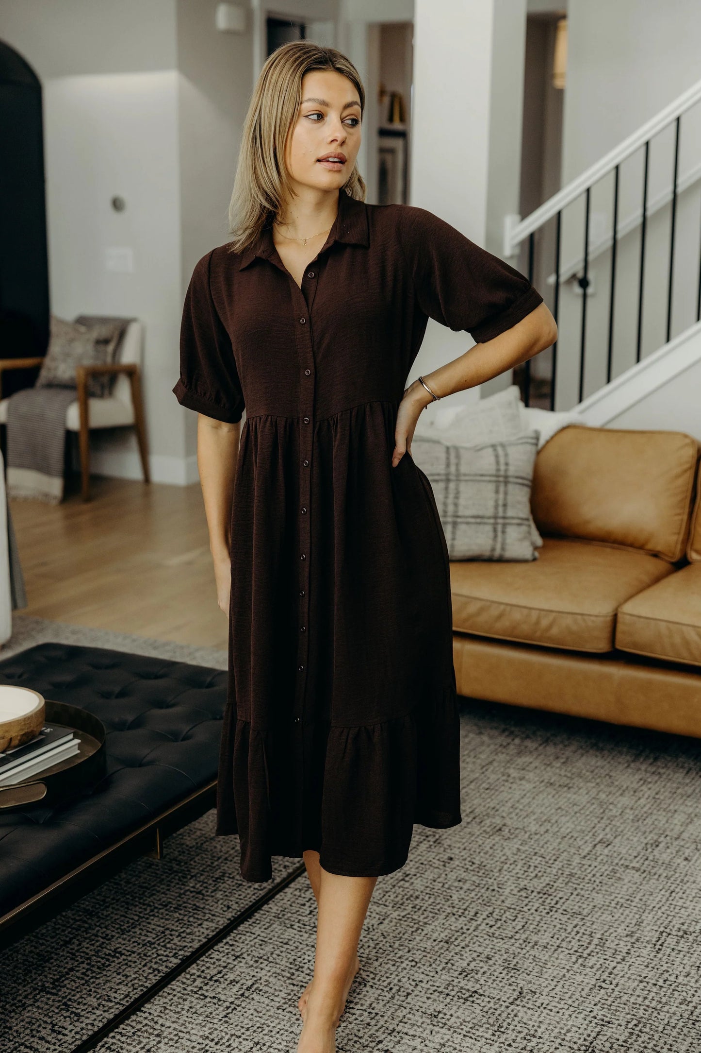 Leo Dress in Espresso- Misses and Plus (XS-4X)
