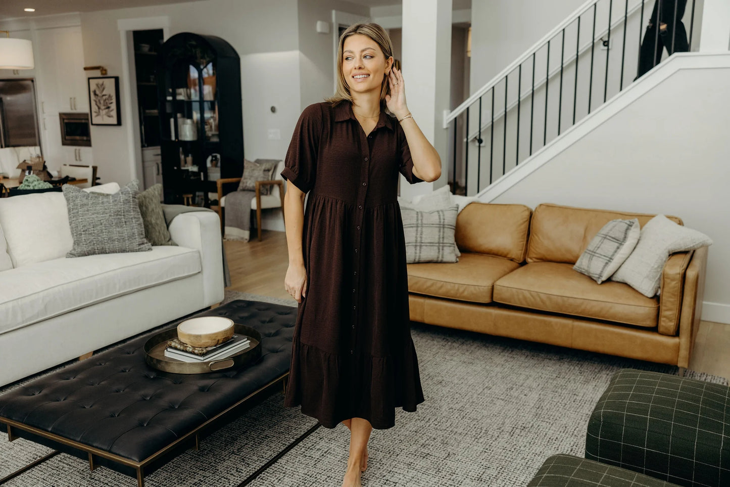 Leo Dress in Espresso- Misses and Plus (XS-4X)