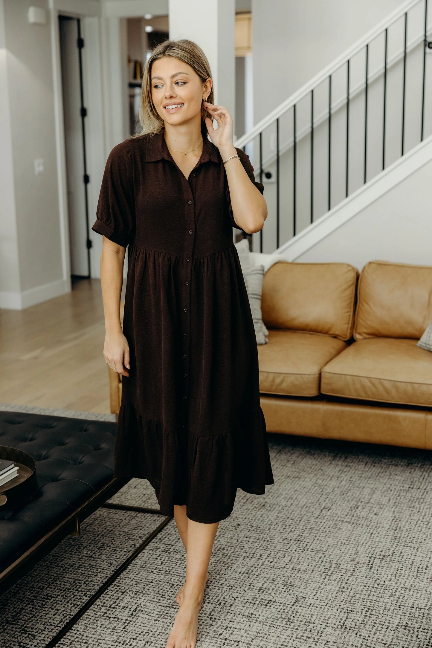 Leo Dress in Espresso- Misses and Plus (XS-4X)