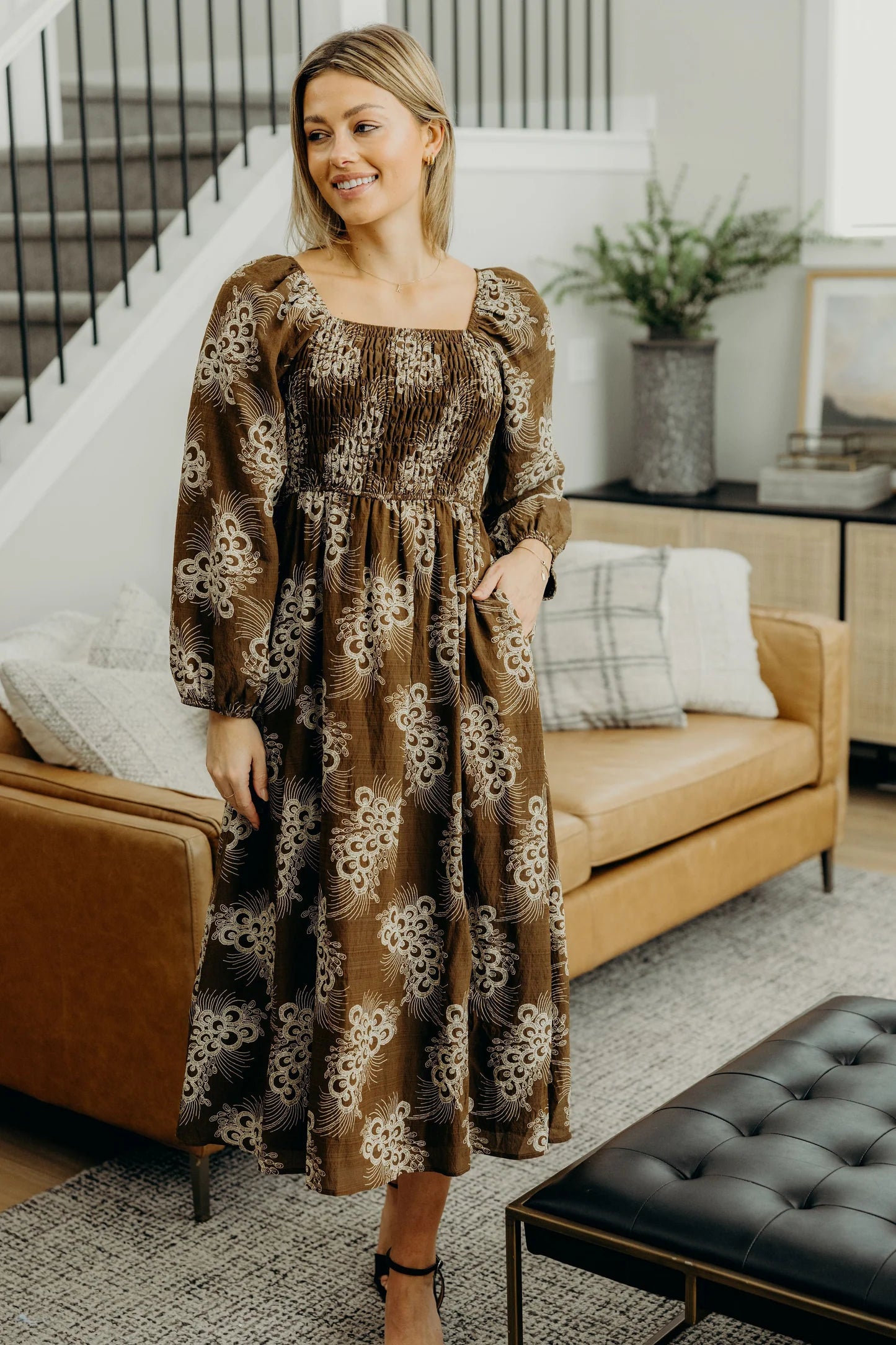 Cambrey Dress in Copper Cascade- Misses and Plus (XS-4X)