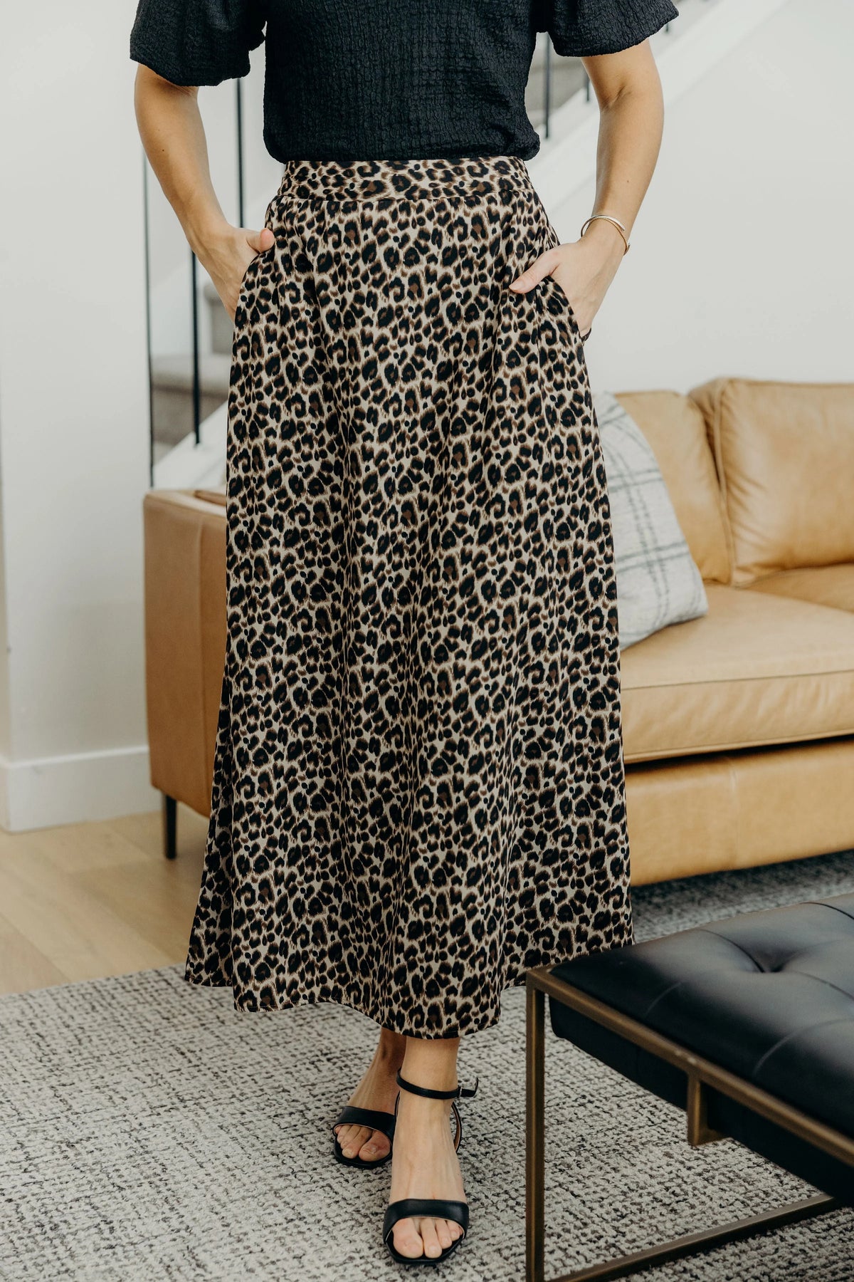 Maxi Slip Skirt in Leopard- Misses (XS-XL)