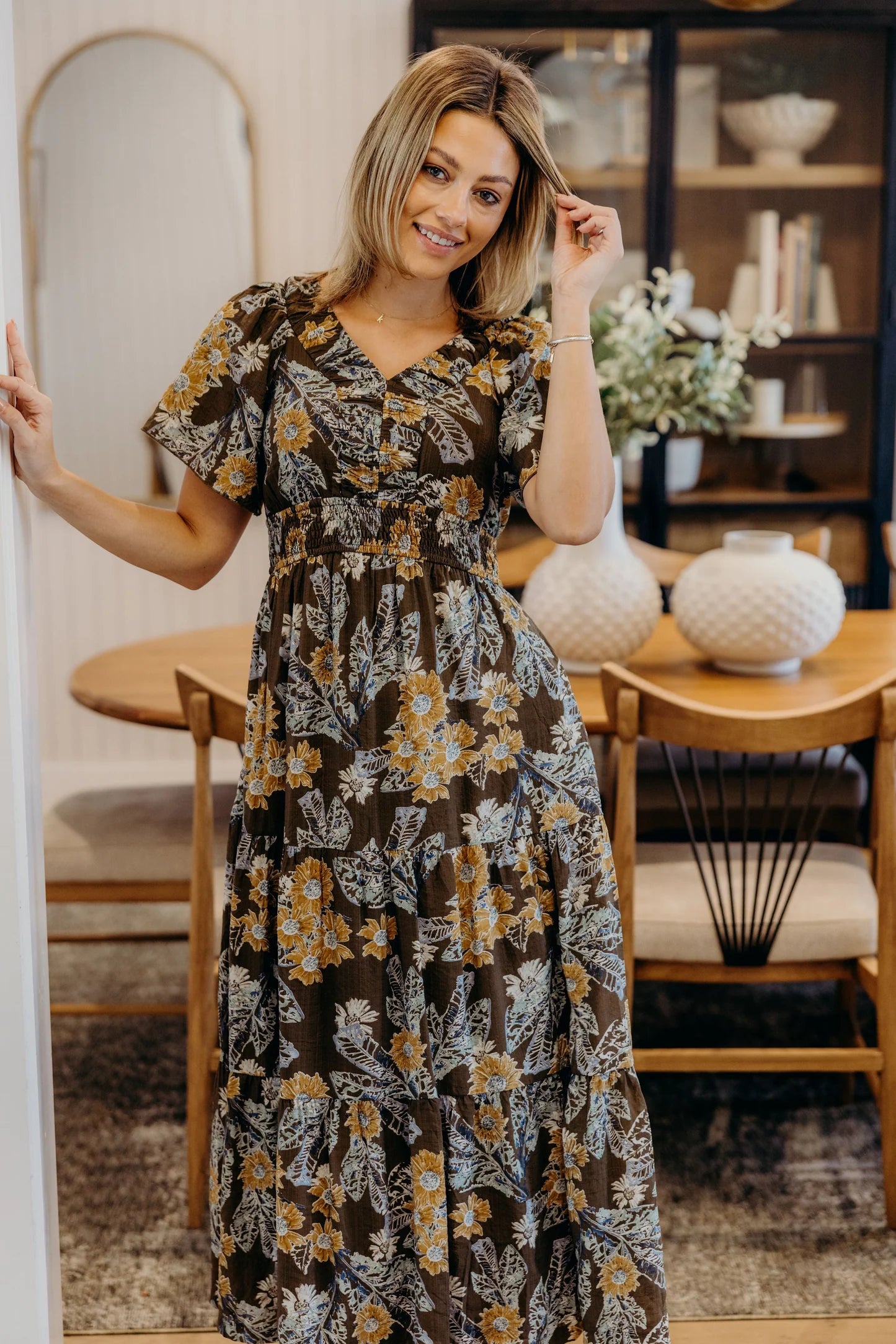 Shay Dress in Golden Fawn- Misses and Plus (XS-4X)