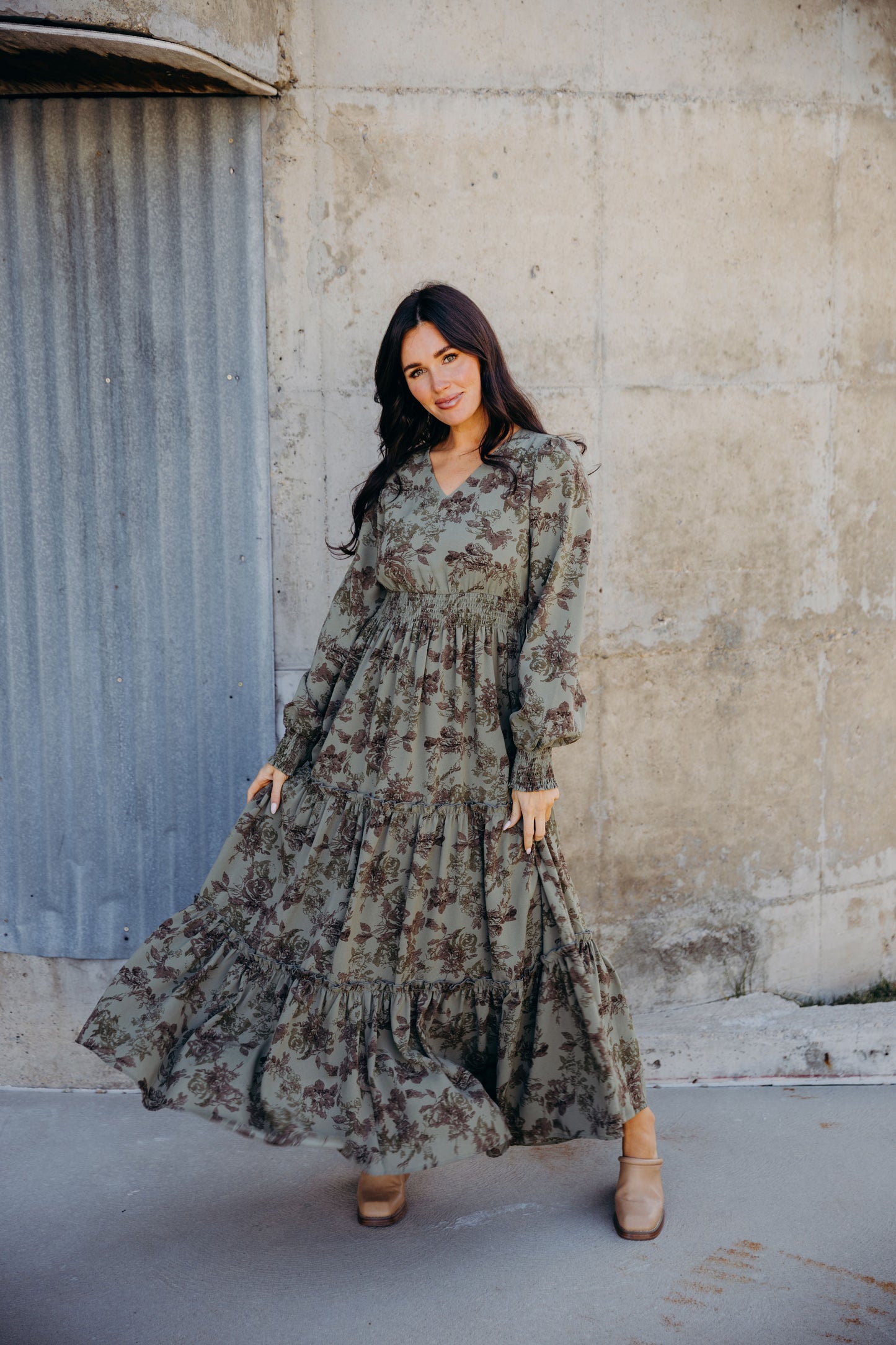 Jacey Dress in Laurel Leaf- Misses (S)