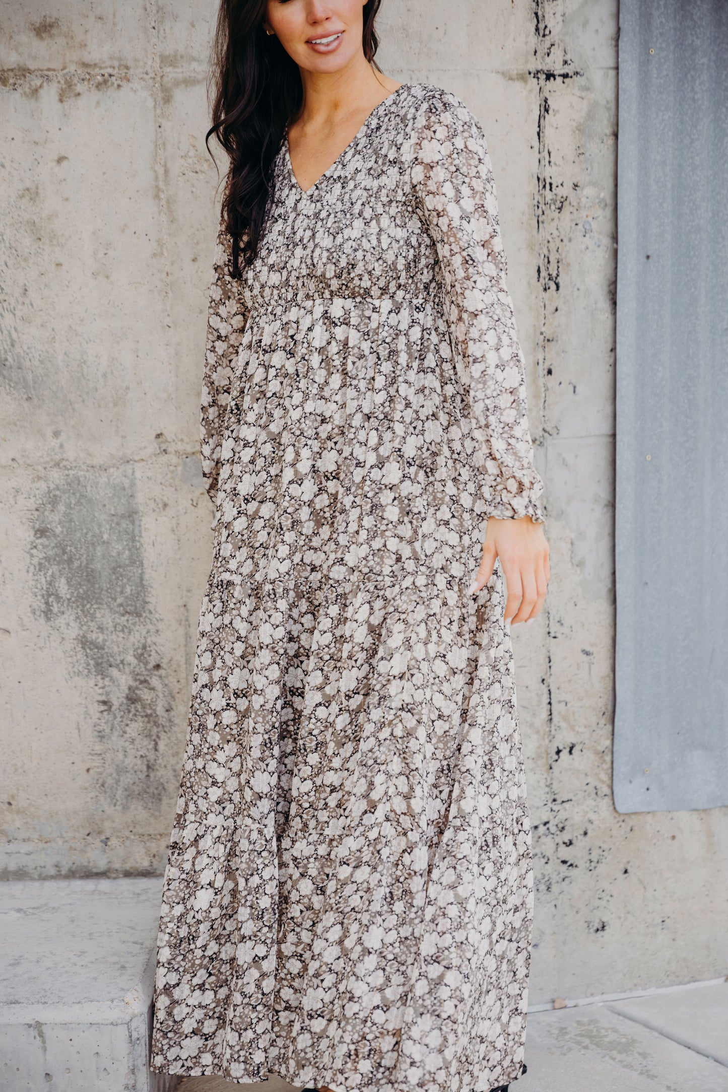 September Dress in Silver Harmony- Misses, Plus & Extended Plus (S-XL,3X,4X)
