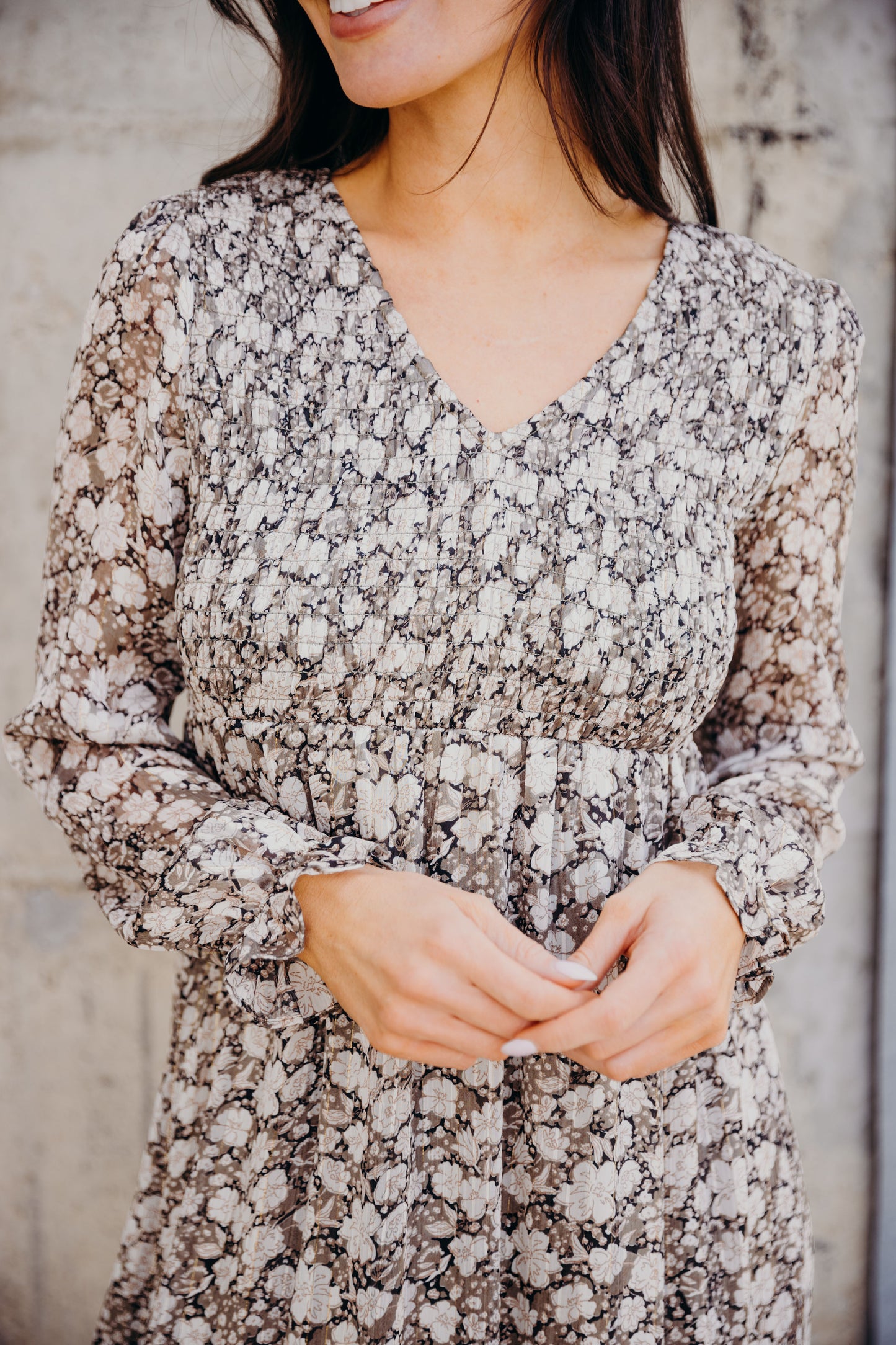 September Dress in Silver Harmony- Misses, Plus & Extended Plus (S-XL,3X,4X)