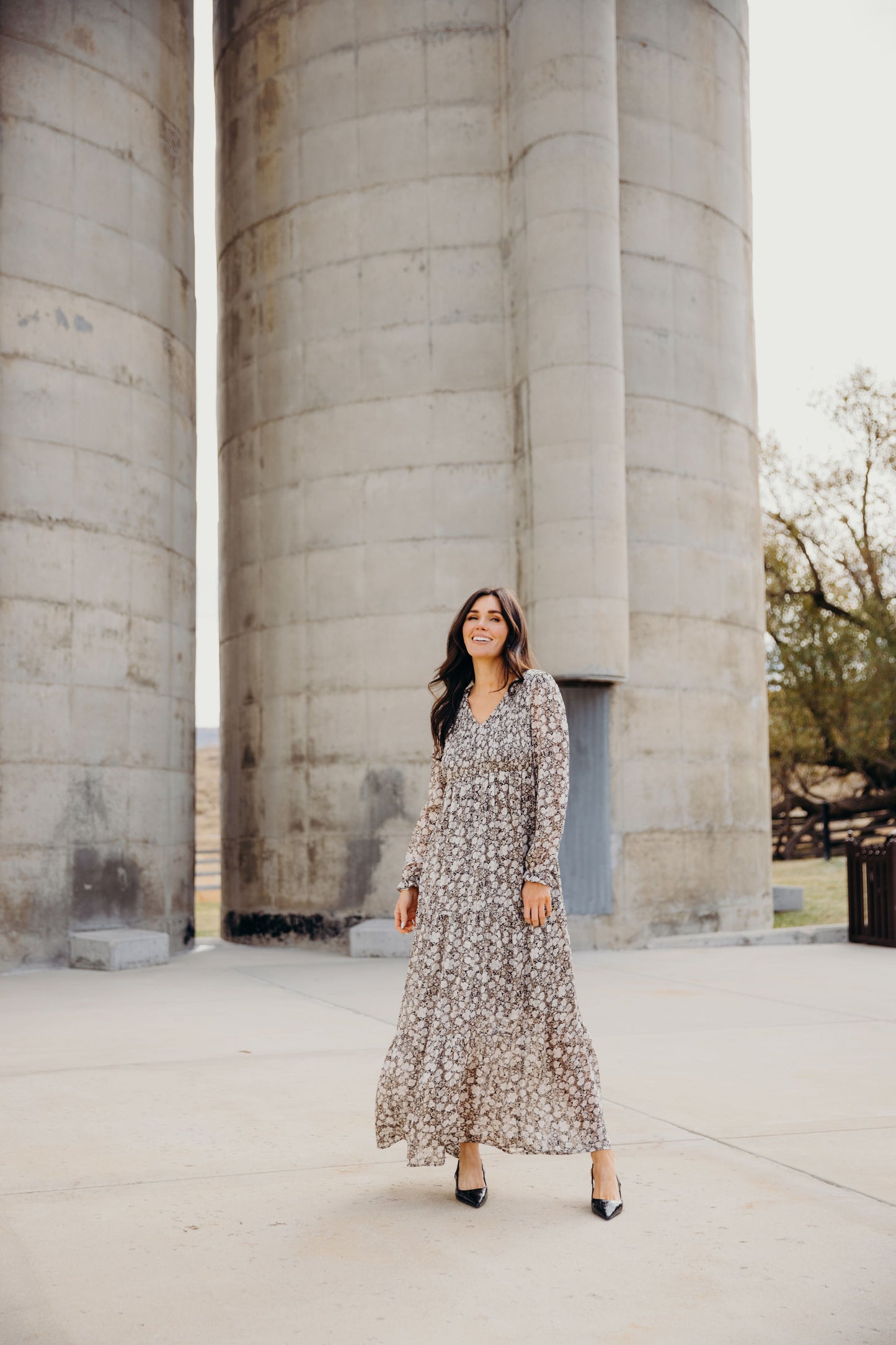 September Dress in Silver Harmony- Misses, Plus & Extended Plus (S-XL,3X,4X)
