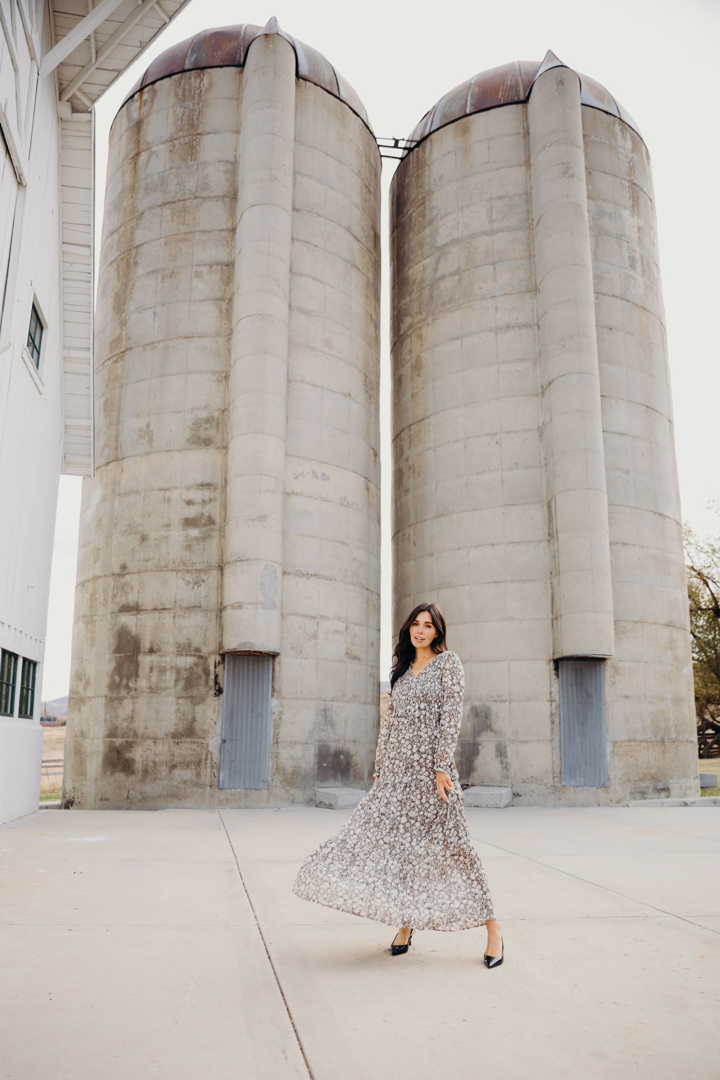 September Dress in Silver Harmony- Misses, Plus & Extended Plus (S-XL,3X,4X)