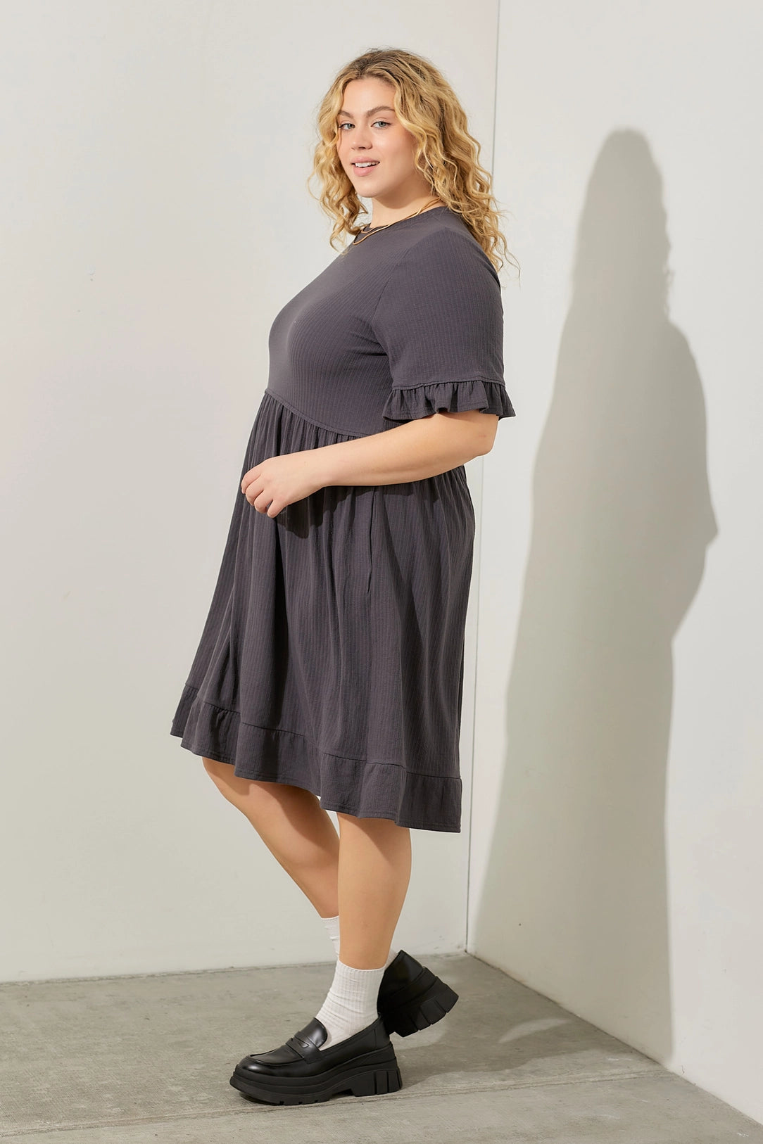 Anniston Dress in Charcoal- Misses and Plus (S-3X)