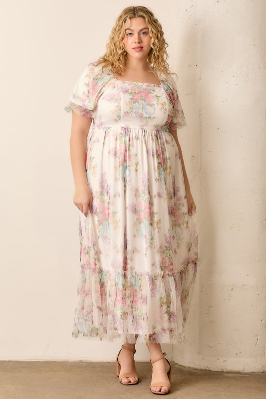 Elowyn Dress in Ivory Multi- Misses and Plus (S-3X)