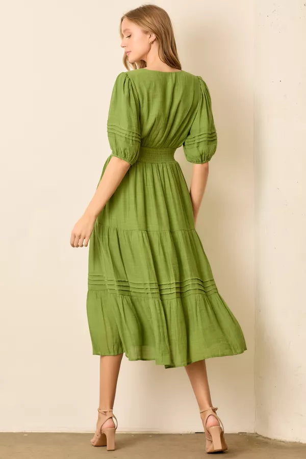 Greer Dress in Green- Misses (S-XL)