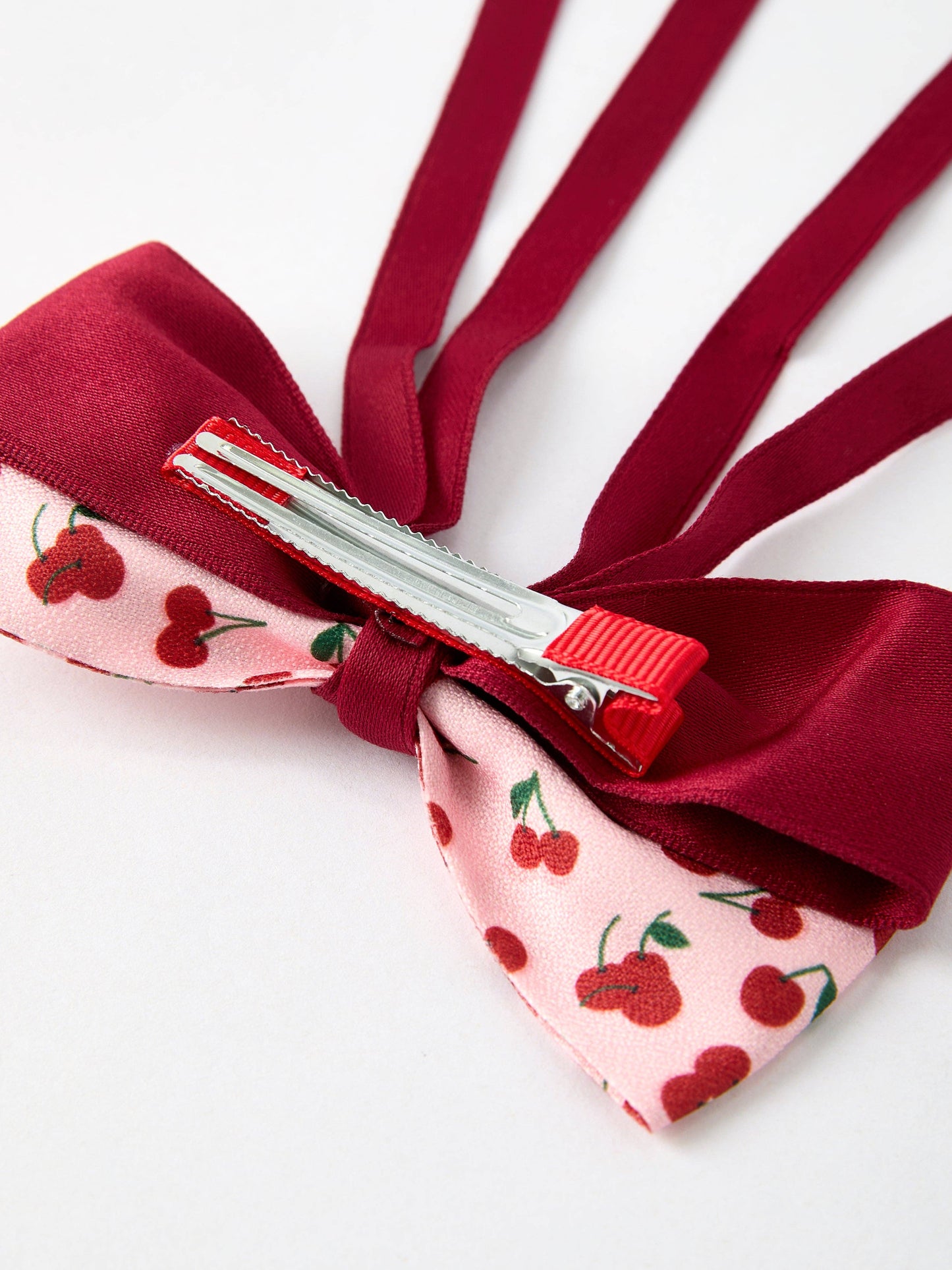 Cherry Bow Ribbon Hairpin- Girls Hair Accessories