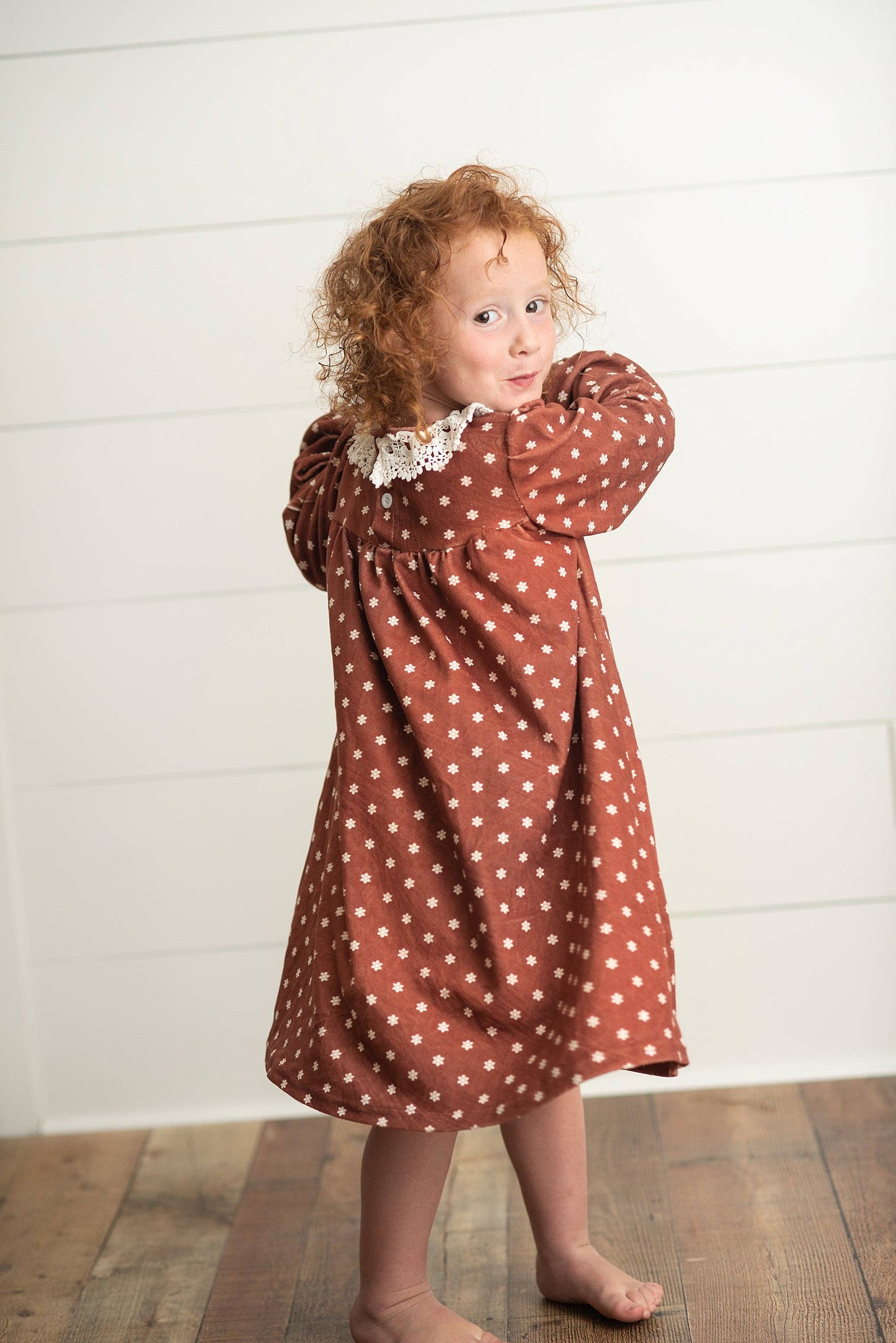 Octavia Dress in Coffee- Girls (3/4-10/12)