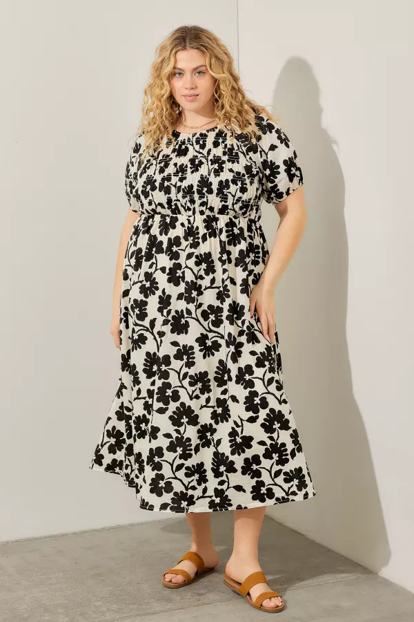 Londyn Dress in Ivory Multi- Misses and Plus (M, XL-1X, 3X)