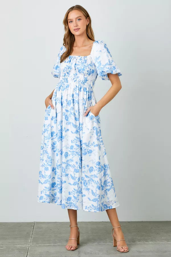 Ninette Dress in Blue- Misses and Plus (L-3X)