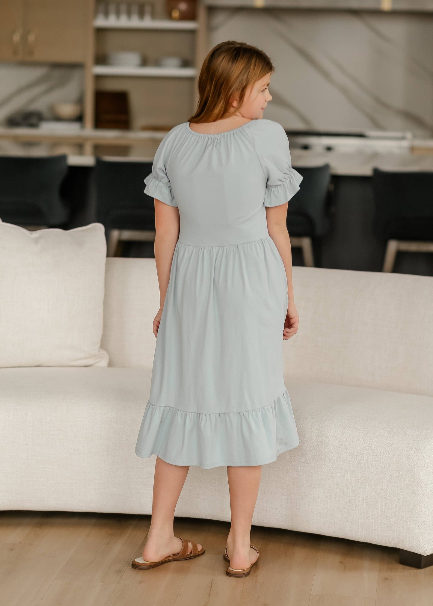 Aubriel Dress in Light Blue- Girls/Tween (S-XL)