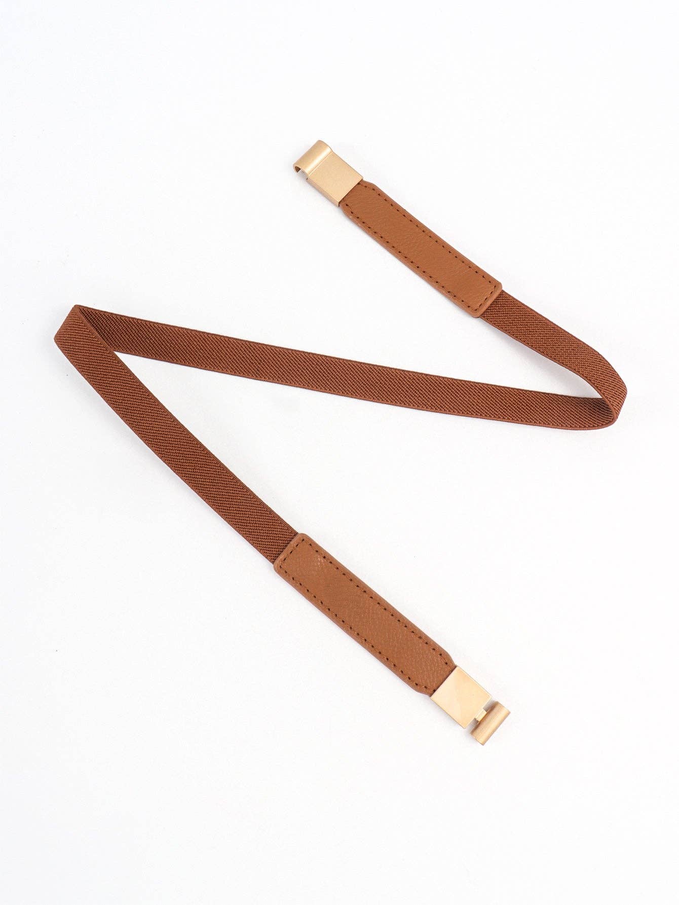 Elastic Skinny Belt in Caramel- Accessories