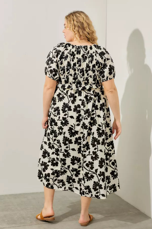 Londyn Dress in Ivory Multi- Misses and Plus (M, XL-1X, 3X)