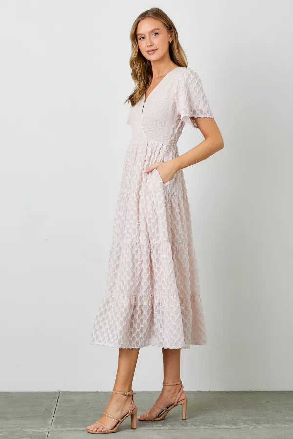 Anslie Dress in Light Pink- Plus (1X-3X)
