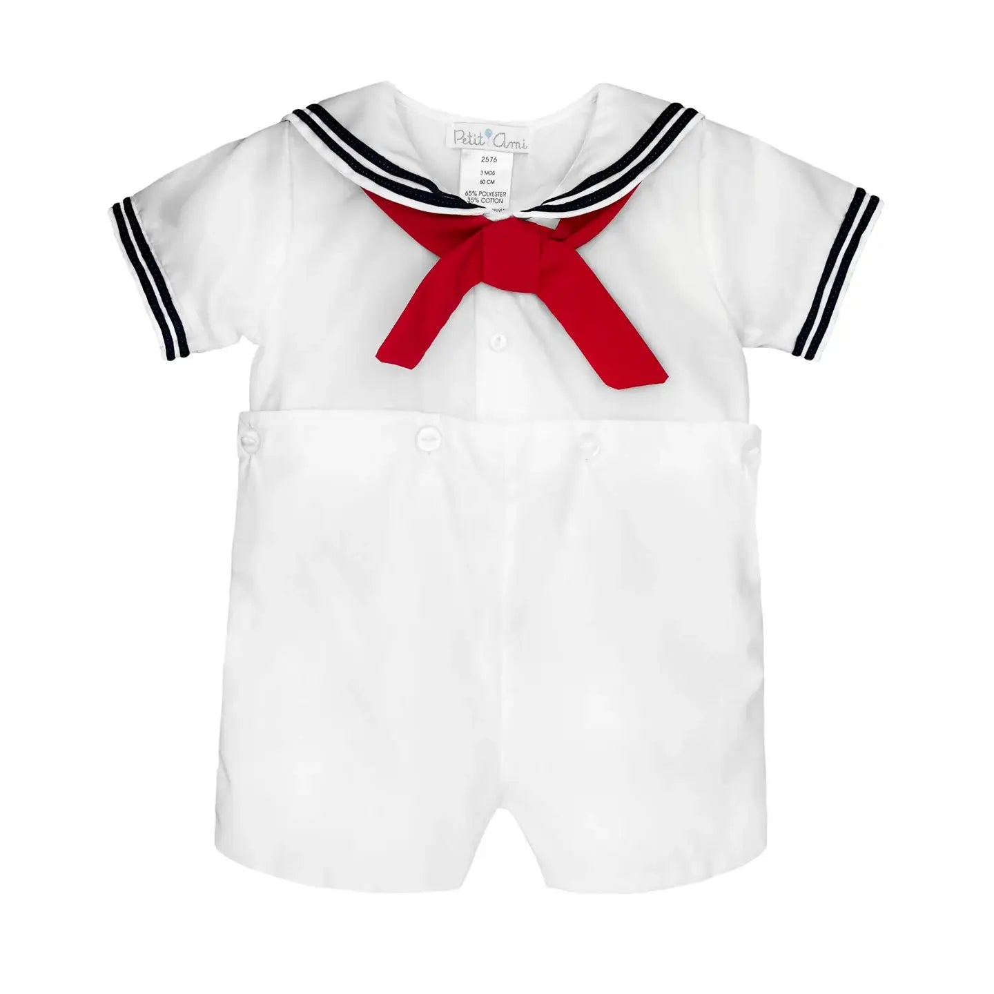 Nautical Sailor Bobby Suit in White- Boy Infant (3M-24M)