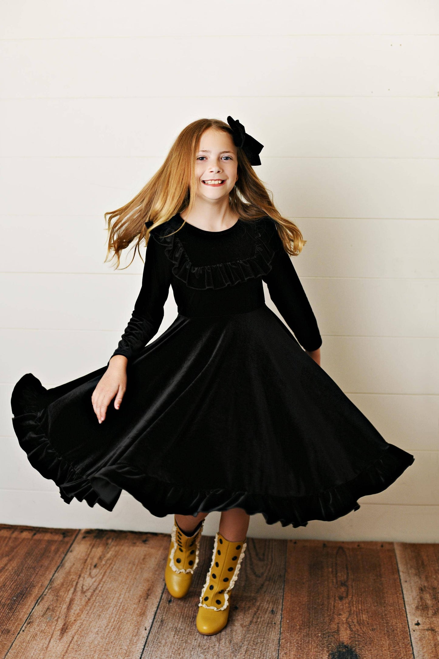 Antoinette Dress in Black- Girls & Tween (3/4-10/12)