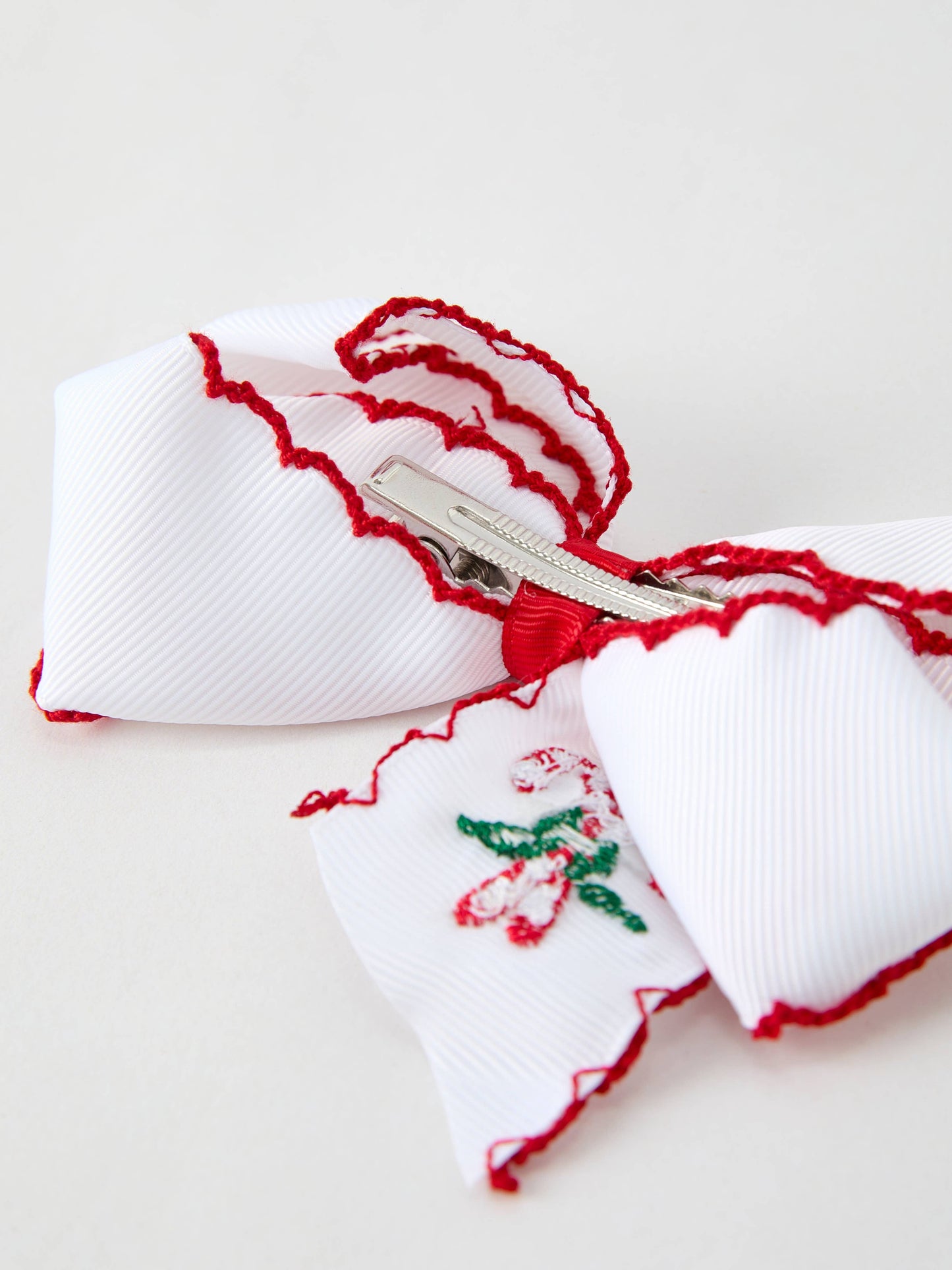 Candy Cane Bow Hair Clip- Hair Accessories