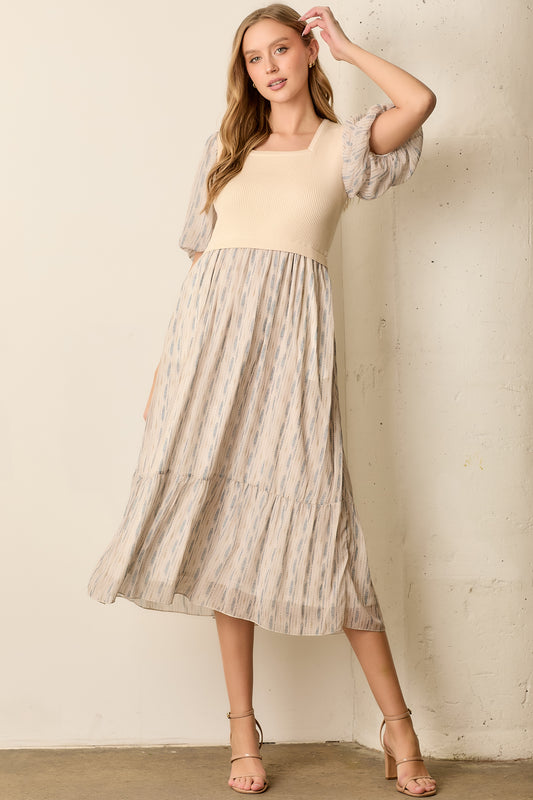 Dellen Dress in Blue Multi- Misses (S-XL)