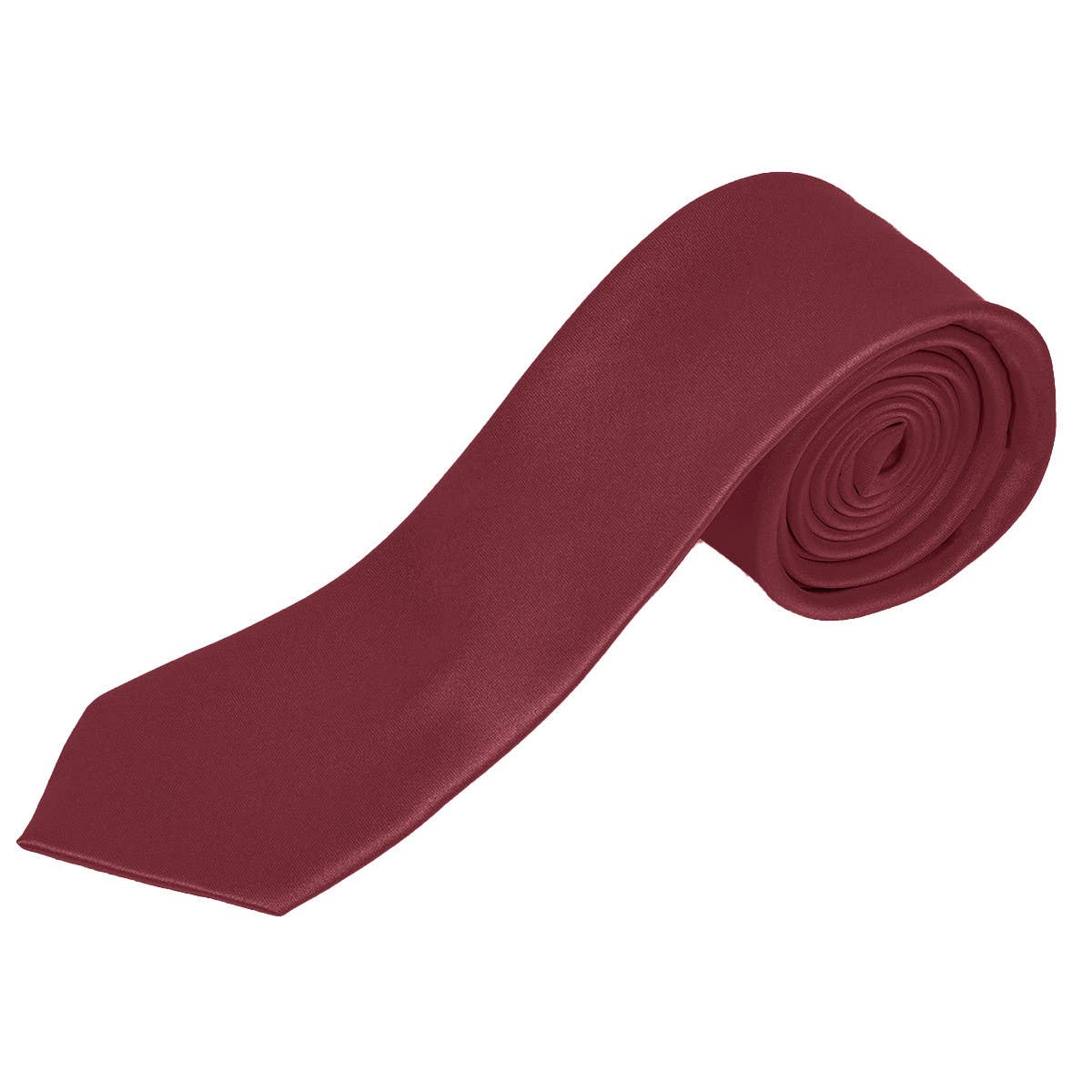 Poly Satin Solid 2.5" Slim Tie in Multiple Colors- Men's Accessories