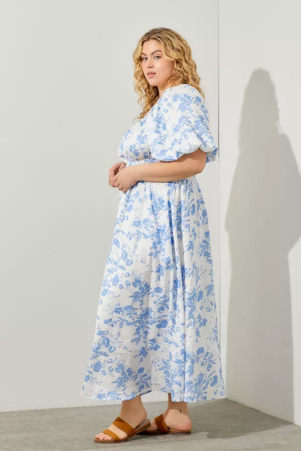 Ninette Dress in Blue- Misses and Plus (L-3X)