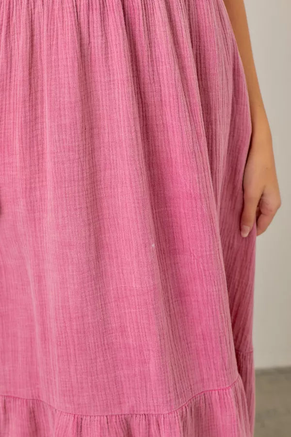 Elle W Dress in Pink- Plus (1X,2X)