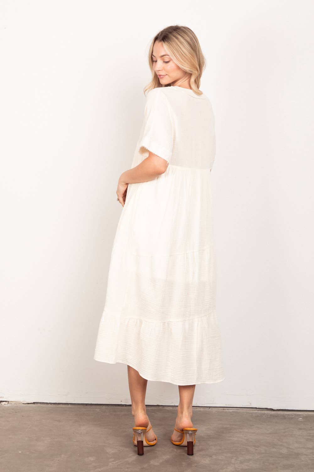 Madilyn Dress in Cream- Misses (S-L)