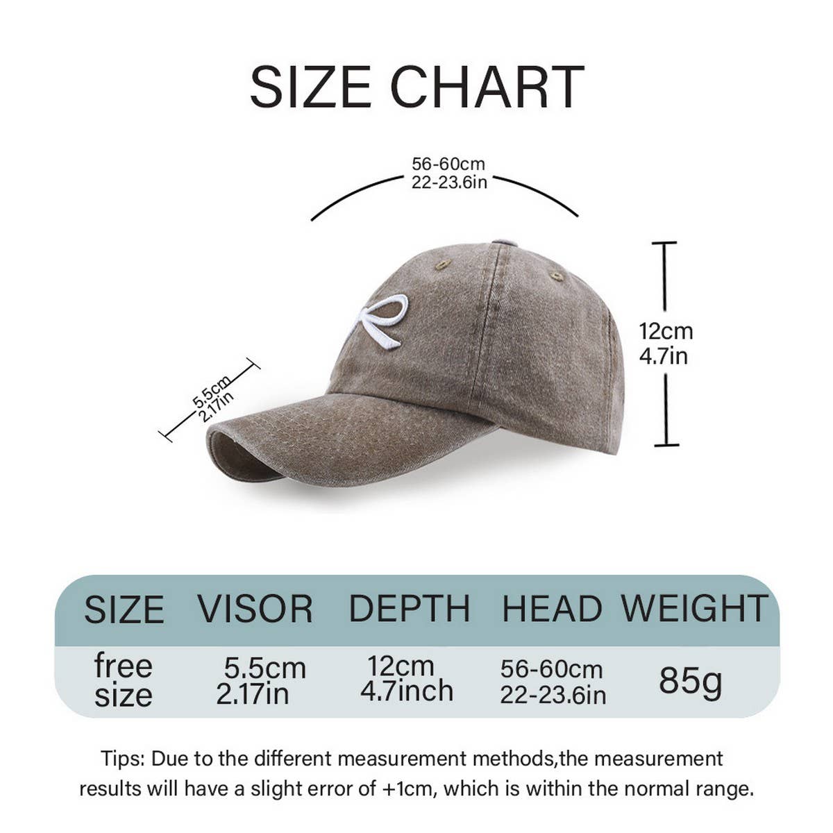 Bow Baseball Cap in Khaki- Accessories