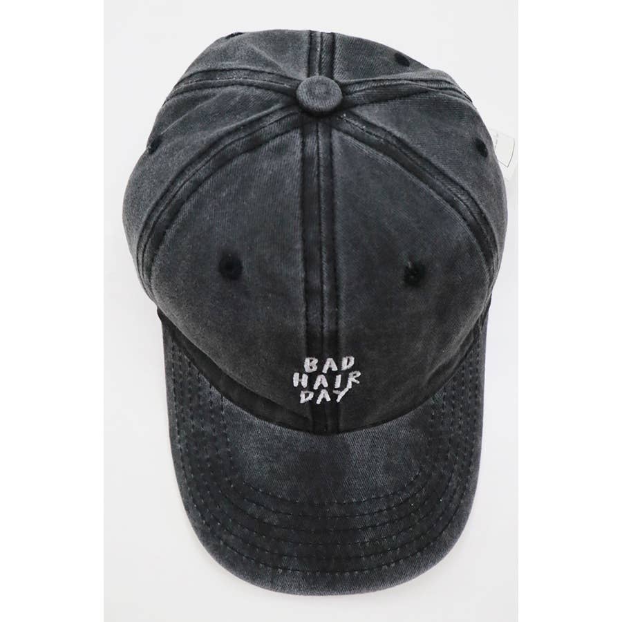 Bad Hair Day Baseball Cap in Black- Accessories