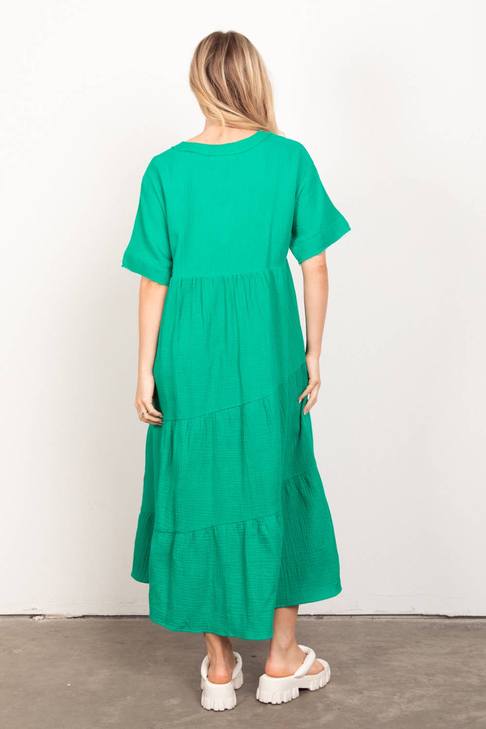Madilyn Dress in Kelly Green- Misses (S)