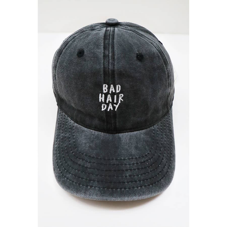 Bad Hair Day Baseball Cap in Black- Accessories