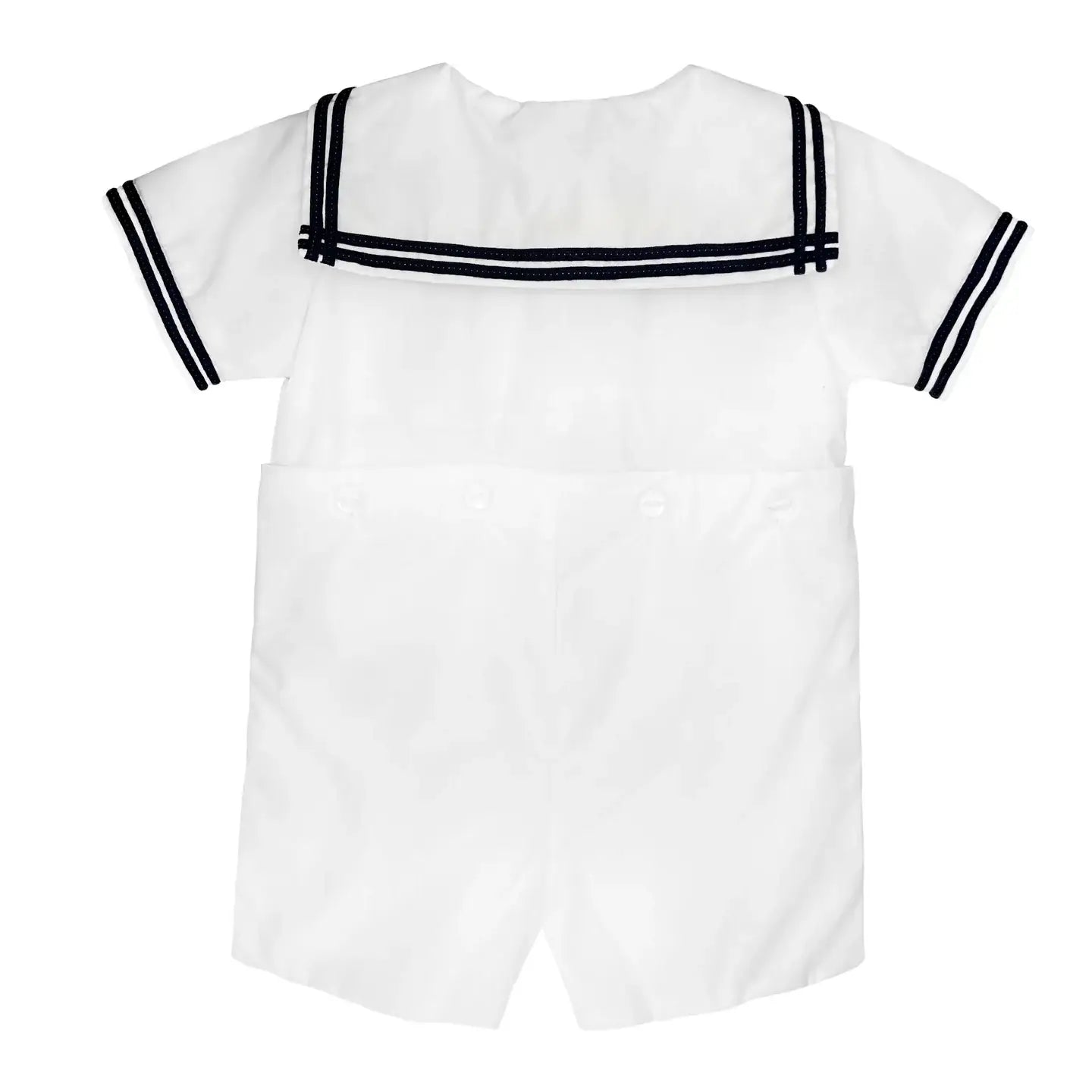 Nautical Sailor Bobby Suit in White- Boy Infant (3M-24M)