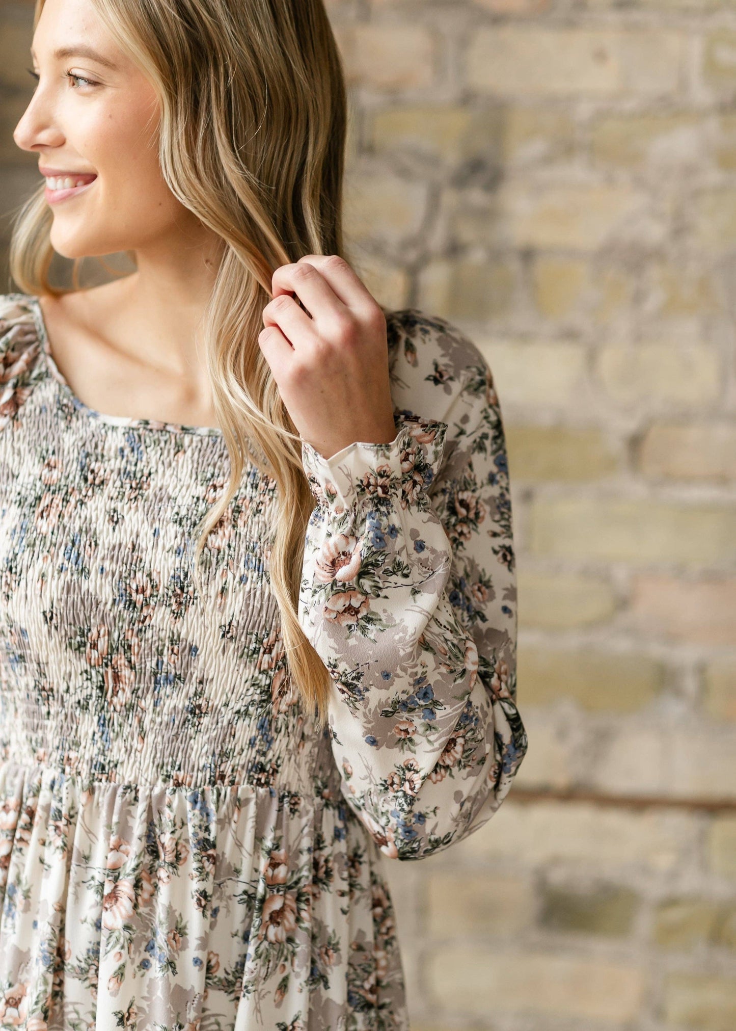 Gia Maxi Dress in Ivory Multi- Misses, Plus and Extended Plus (S,M,3X,4X)