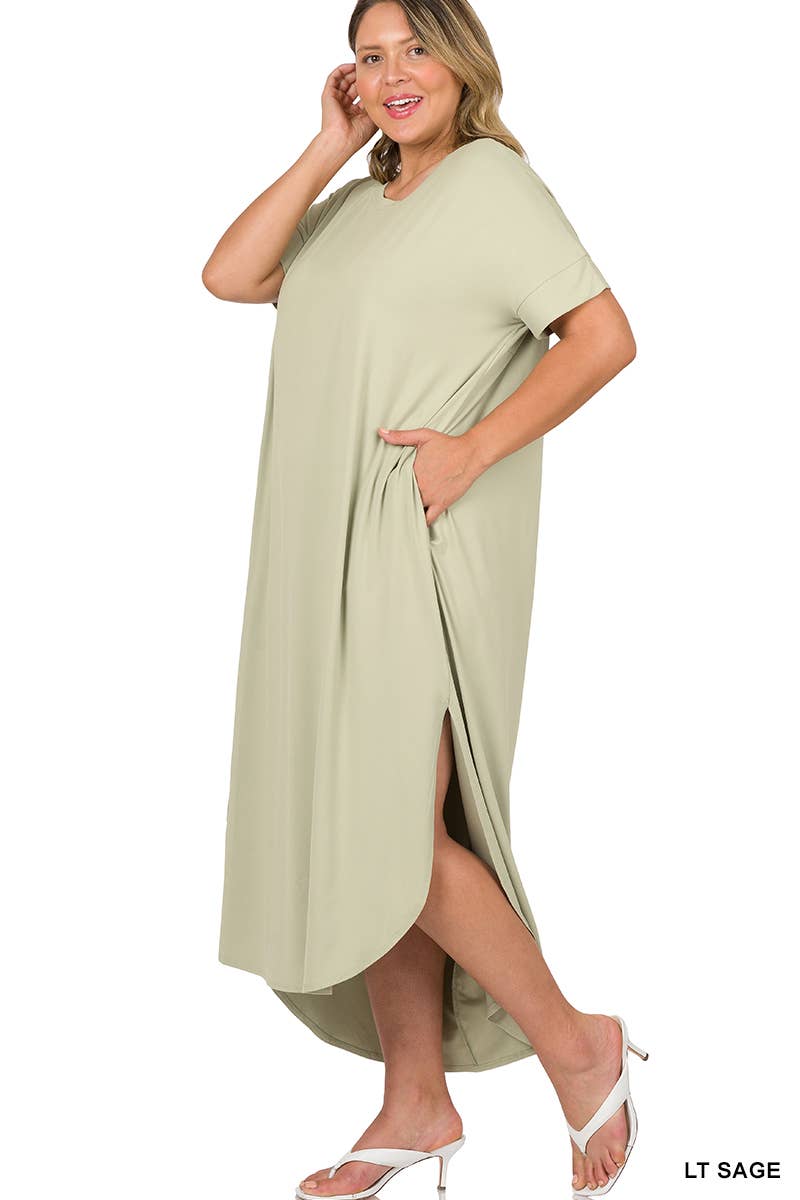 Lauren Maxi Dress in Lt Sage- Plus (1X-3X)