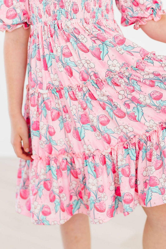 Strawberry Shortcake Smocked Dress in Pink- Girls (2T-7/8)