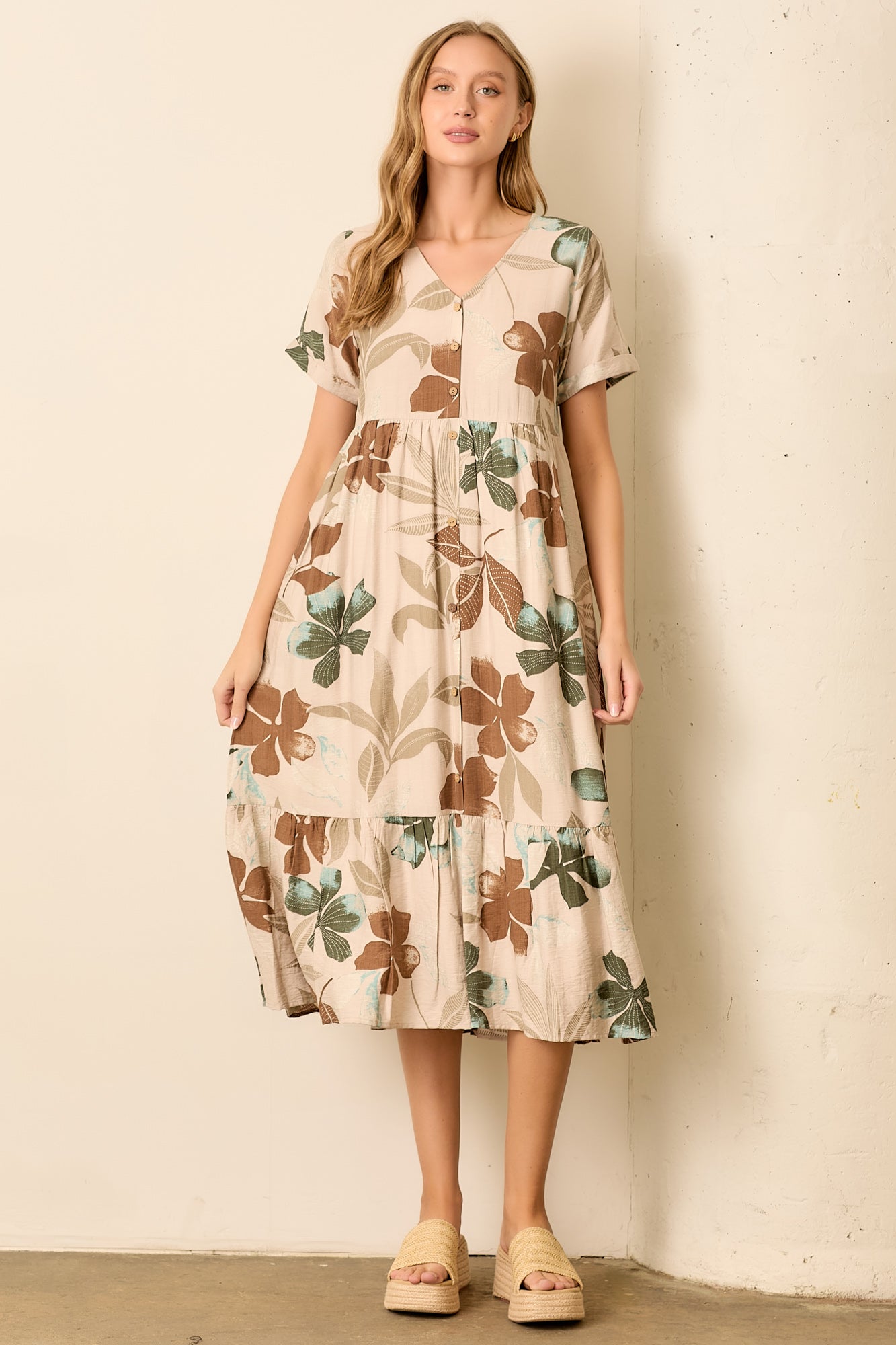 Solea Dress in Taupe Multi- Misses (S-XL)