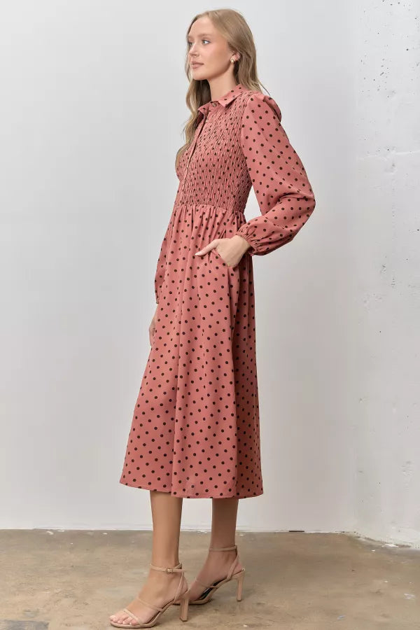 Willa Dress in Marsala/Dk Brown- Misses and Plus (S-3X)