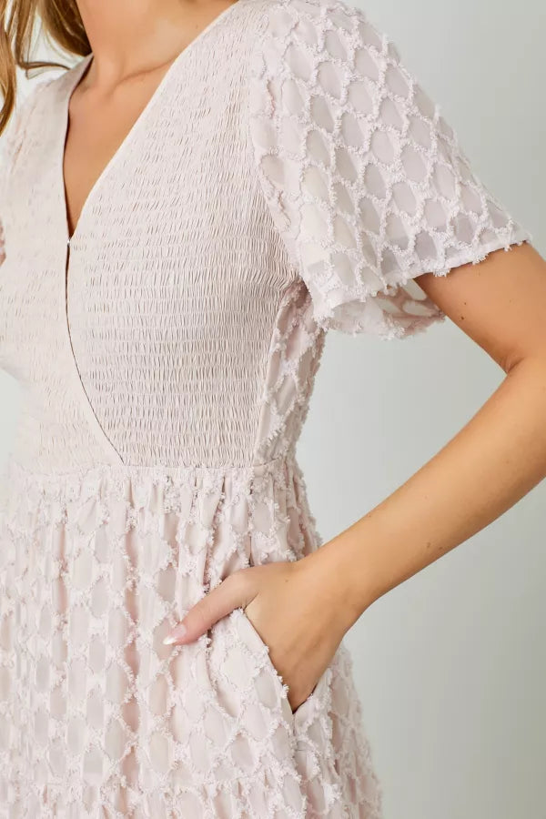 Anslie Dress in Light Pink- Plus (1X-3X)