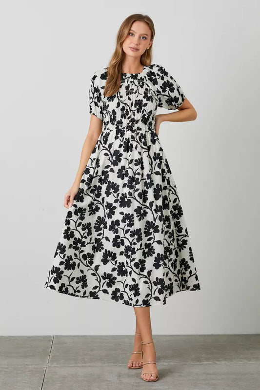Londyn Dress in Ivory Multi- Plus (3X)