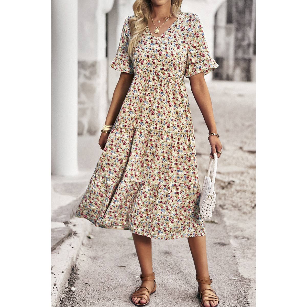Maribelle Dress in Beige- Misses (L)