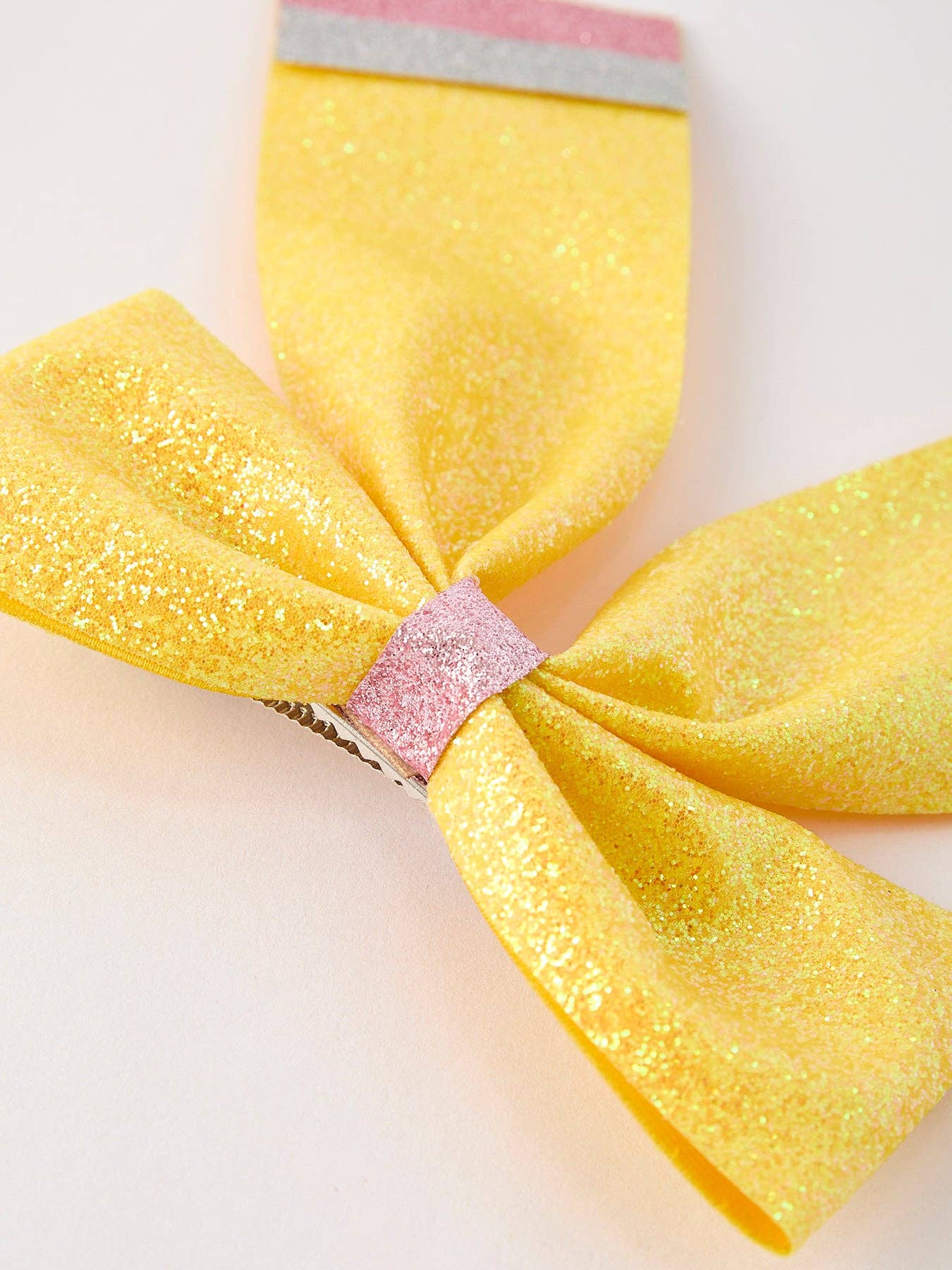 Back to School Sequin Bow in Yellow- Girls Hair Accessories