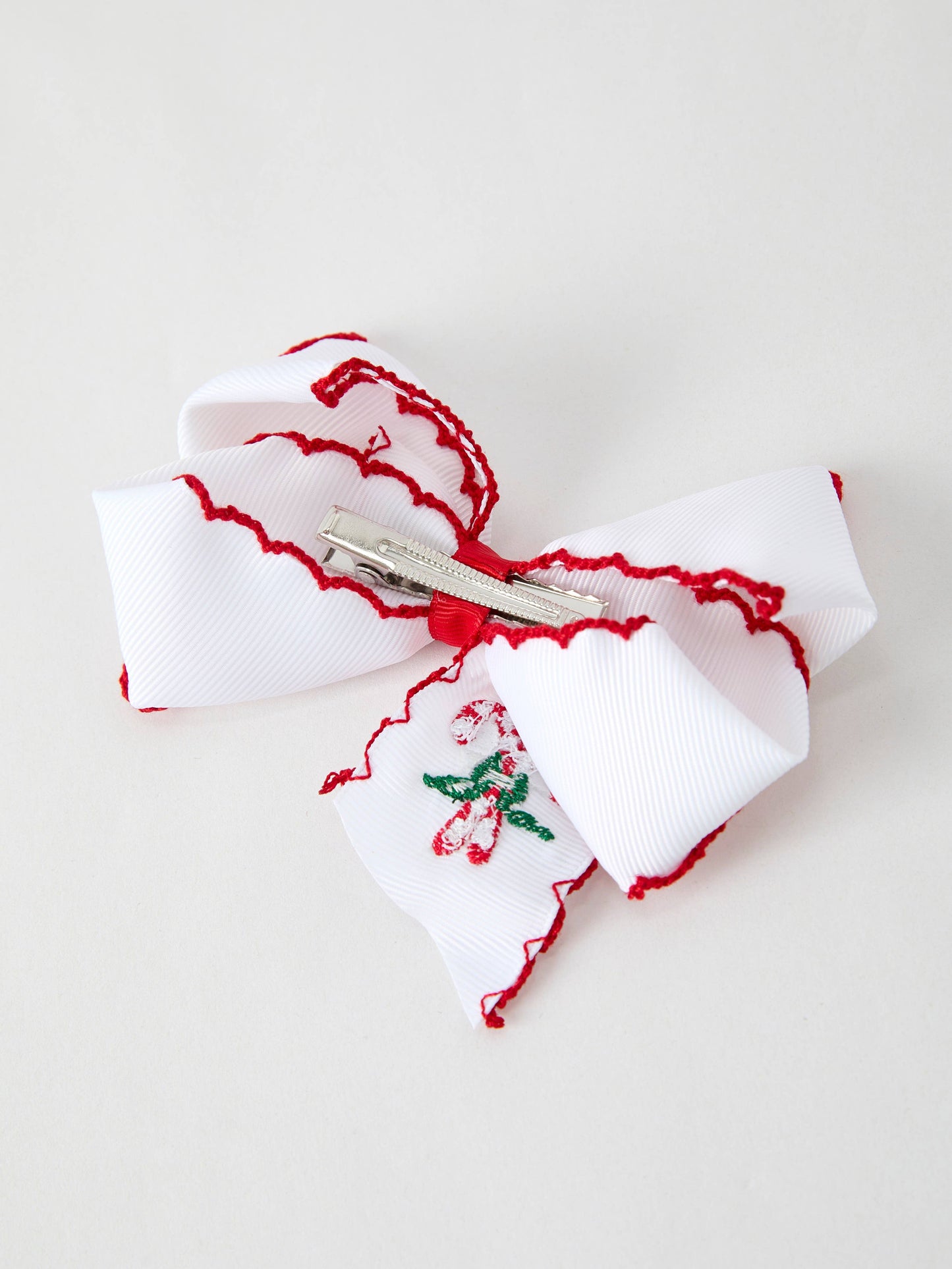 Candy Cane Bow Hair Clip- Hair Accessories