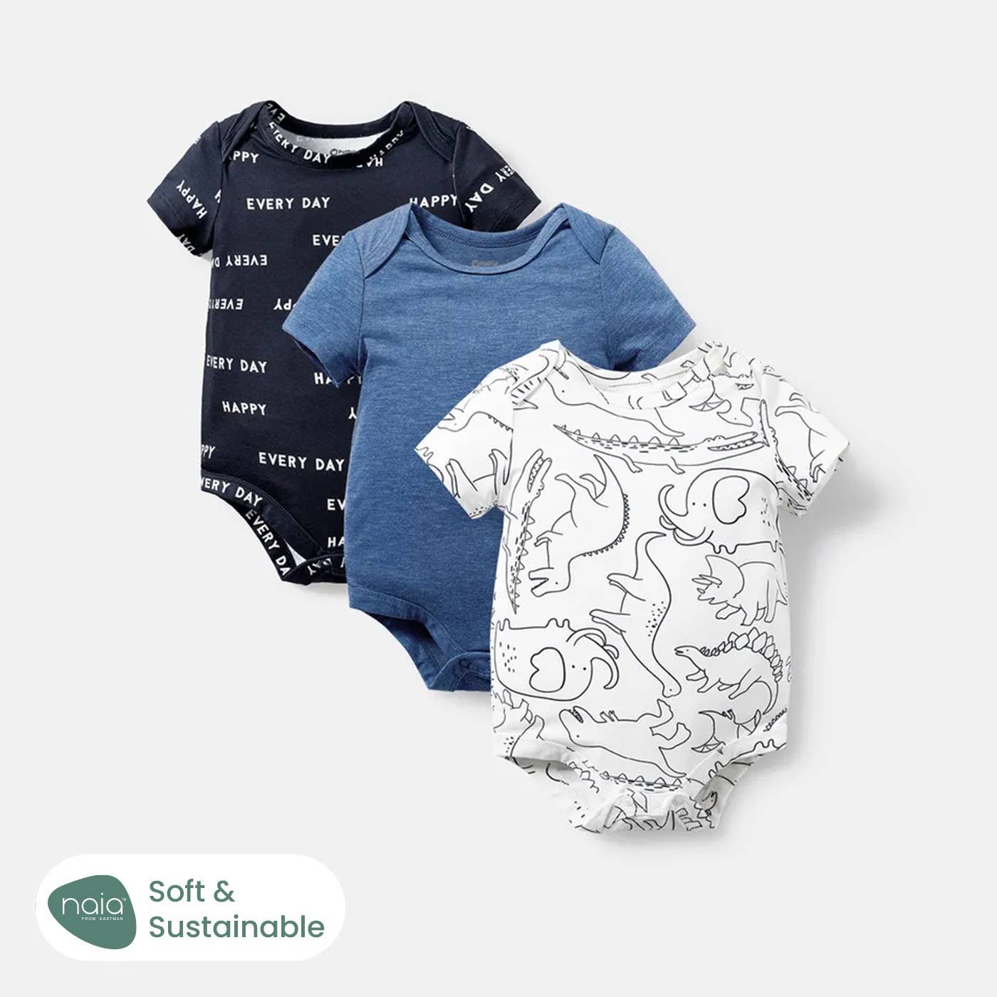 Dinosaur Romper in White- Infant Boys (6/9M-12/18M)