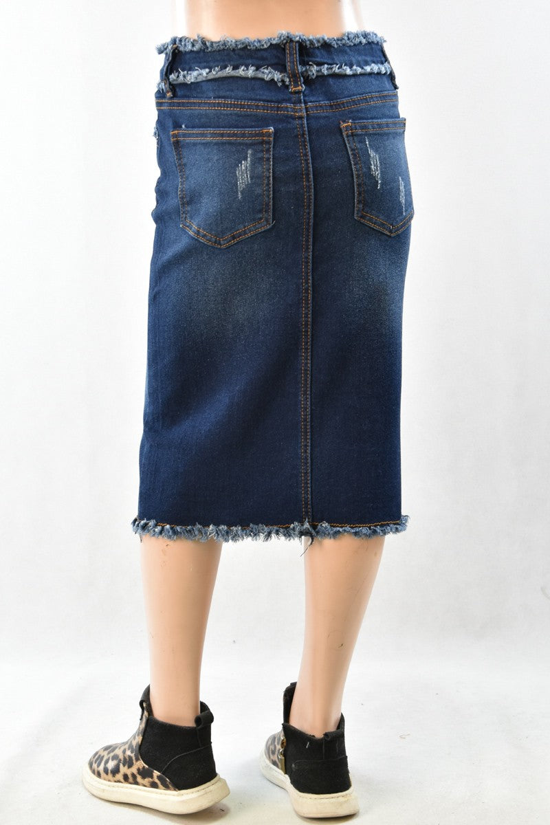 Augusta Denim Skirt in Dk Indigo- Girls and Tween (4/6-12/14)