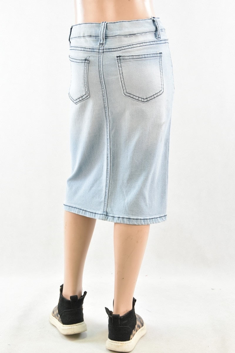 Dennie Denim Skirt in Lt. Indigo Wash- Girls & Tween (4/6-12/14)