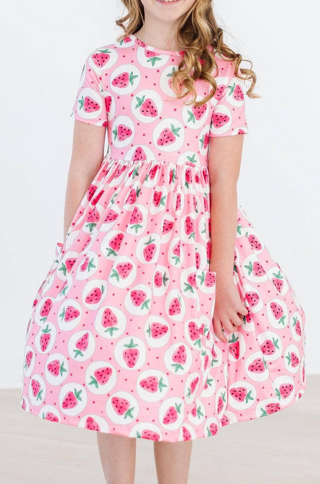 Strawberry Fields Dress in Pink- Girls (2T-9/10)