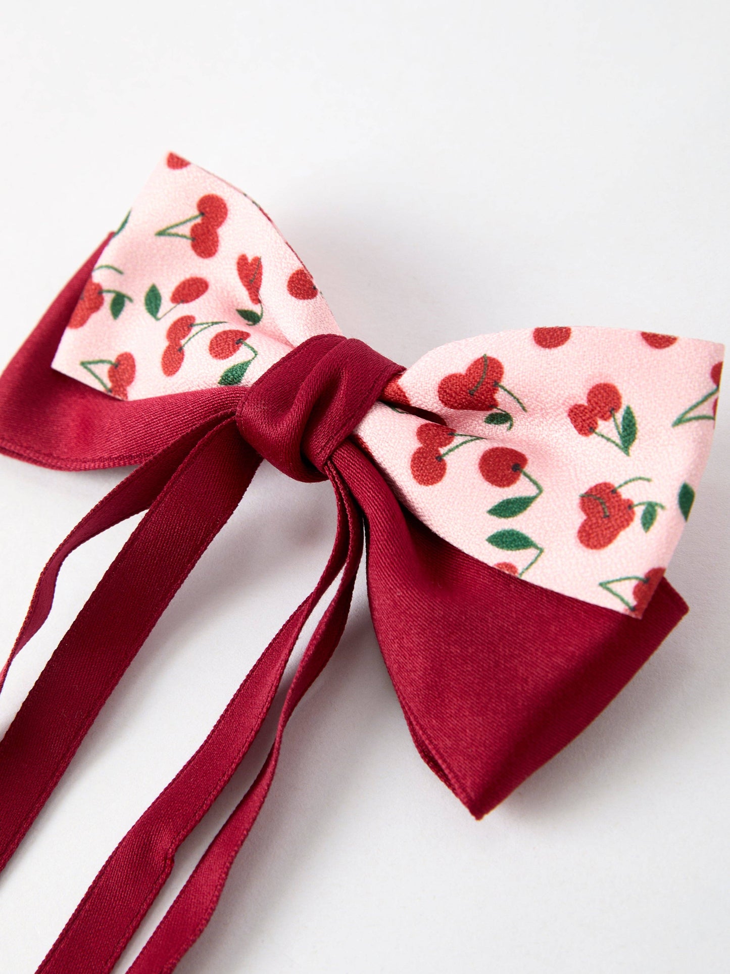 Cherry Bow Ribbon Hairpin- Girls Hair Accessories